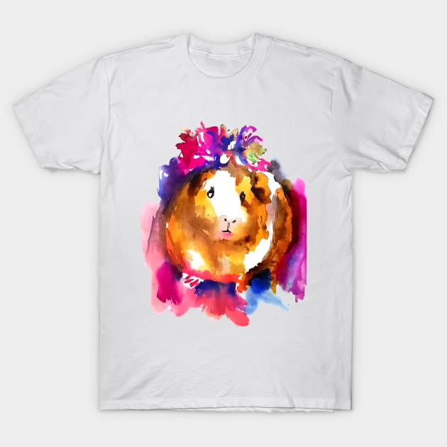 Guinea Pig in Flower Crown T-Shirt by StudioKaufmann
